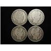 Image 1 : 1906-D,07,08 & 09 BARBER HALF DOLLARS