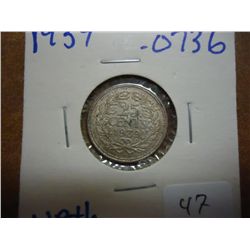1939 NETHERLANDS SILVER 25 CENTS .0736 OZ. ASW