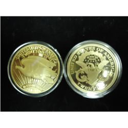 2-US GOLD COIN COPIES, 1933 ST. GAUDENS & 1870-CC