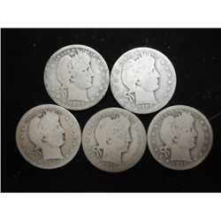 1908-O, 1909-S, 14,15 & 16-D BARBER QUARTERS