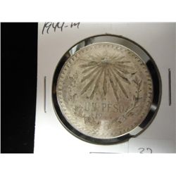 1944-M CAP & RAYS MEXICO SILVER PESO