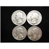 Image 1 : 4 ASSORTED 1950'S WASHINGTON SILVER QUARTERS