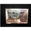 Image 2 : 27 GRAM STERLING SILVER FLAG INGOT GREEN MT. BOYS
