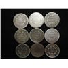 Image 2 : 9 ASSORTED 1850'S SEATED LIBERTY DIMES