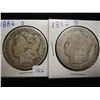 Image 1 : 1886-O & 1892 MORGAN SILVER DOLLARS