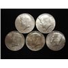 Image 1 : 5 ASSORTED 40% SILVER KENNEDY HALF DOLLARS