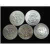 Image 2 : 5 ASSORTED 40% SILVER KENNEDY HALF DOLLARS