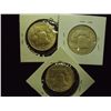 Image 2 : 3-SILVER FRANKLIN HALF DOLLARS 1951 AU,53-D AU &