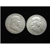 Image 1 : 2 SILVER FRANKLIN HALF DOLLARS 1953-D & 1958-D