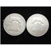 Image 2 : 2 SILVER FRANKLIN HALF DOLLARS 1953-D & 1958-D