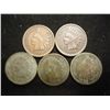 Image 1 : 5 ASSORTED INDIAN HEAD CENTS ALL FINES