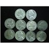 Image 1 : 10 ASSORTED 35% SILVER JEFFERSON WAR NICKELS