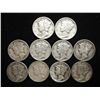 Image 1 : 10 ASSORTED 1940'S MERCURY DIMES