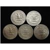 Image 2 : SILVER 5-1960'S WASHINGTON QUARTERS