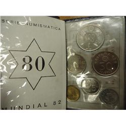 1982 SPAIN 6 COIN MINT SET ORIGINAL MINT PACKAGING