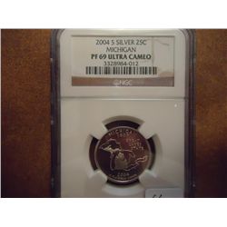 2004-S SILVER MICHIGAN QUARTER NGC PF69 ULTRA CAM