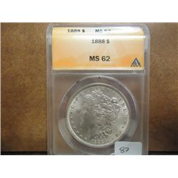 1888 MORGAN SILVER DOLLAR ANACS MS62