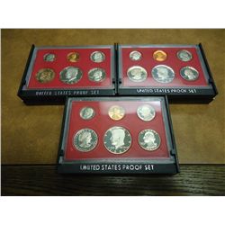 1980,81 & 82 US PROOF SETS WITH BOXES
