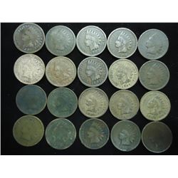 20 ASSORTED 1900'S INDIAN HEAD CENTS