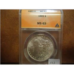 1889 MORGAN SILVER DOLLAR ANACS MS63