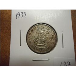 1939 GREAT BRITAIN SILVER SHILLING