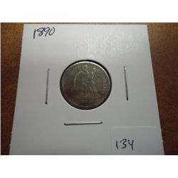 1890 SEATED LIBERTY DIME (VERY FINE)