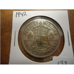 1942 GREAT BRITAIN SILVER HALF CROWN