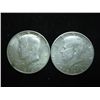 Image 1 : SILVER 2-1964 KENNEDY HALF DOLLARS 90%
