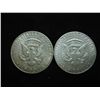 Image 2 : SILVER 2-1964 KENNEDY HALF DOLLARS 90%
