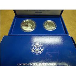 1986-S 2 PROOF COIN STATUE OF LIBERTY SET