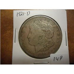 1921-D MORGAN SILVER DOLLAR