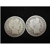 Image 1 : 1909 & 1912-D BARBER HALF DOLLARS