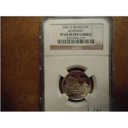 2001-S SILVER KENTUCKY QUARTER NGC PF69 ULTRA CAM
