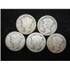Image 1 : 5 ASSORTED TEENS MERCURY DIMES