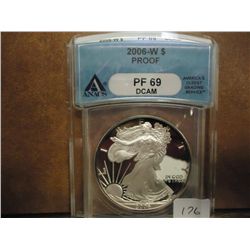 2006-W AMERICAN SILVER EAGLE ANACS PF69 DCAM