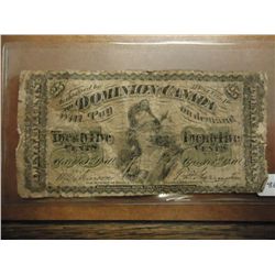 1870 DOMINION OF CANADA 25 FRACTIONAL NOTE