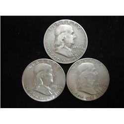 1950,50-D AND 1961-D FRANKLIN HALF DOLLARS