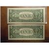 Image 2 : 2-2003-A $1 FRN'S LOW CONSECUTIVE SERIAL 'S (UNC)