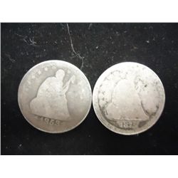 1853 & 1875 SEATED LIBERTY QUARTERS