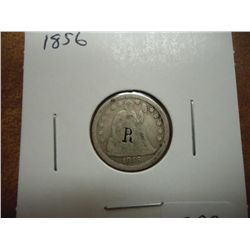 1856 COUNTERSTAMPED SEATED LIBERTY DIME