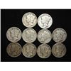 Image 1 : 10 ASSORTED 1930'S MERCURY DIMES