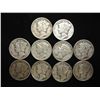 Image 1 : 10 ASSORTED 1930'S MERCURY DIMES