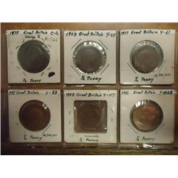 1737,1903,27,37,53 & 66 GREAT BRITAIN HALF PENNIES