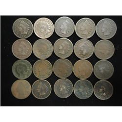 20 ASSORTED 1890'S INDIAN HEAD CENTS