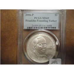 2006-P FRANKLIN "FOUNDING FATHER" SILVER $ PCGS MS