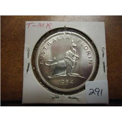 1954 AUSTRALIA SILVER FLORIN BU