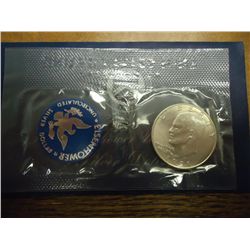 1971-S IKE SILVER DOLLAR UNC (BLUE PACK)