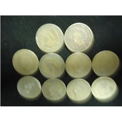 10 ASSORTED 1880'S INDIAN HEAD CENTS