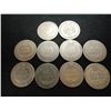 Image 2 : 10 ASSORTED 1880'S INDIAN HEAD CENTS