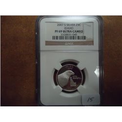 2007-S SILVER IDAHO QUARTER NGC PF69 ULTRA CAMEO